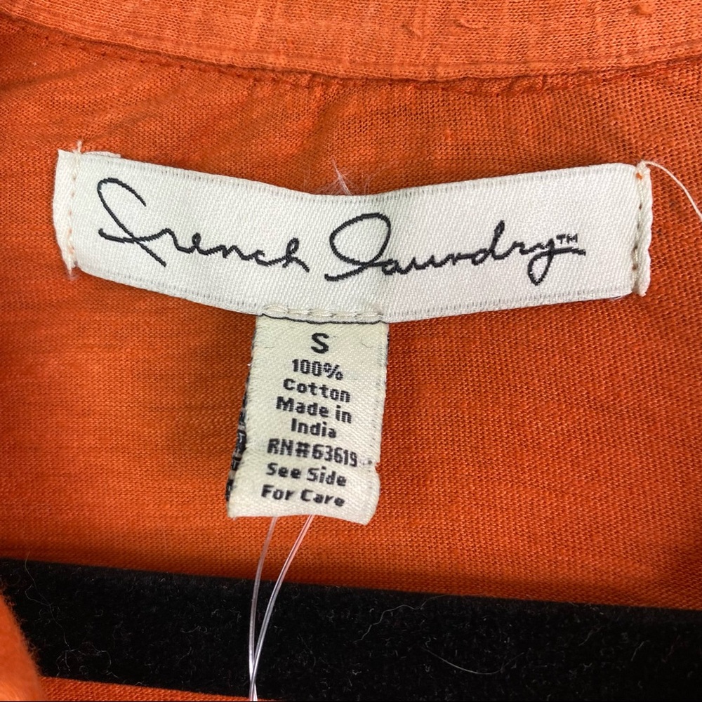 French Laundry Orange Tie Dye Button Up Knit Shirt Small NEW - Picture 4 of 7